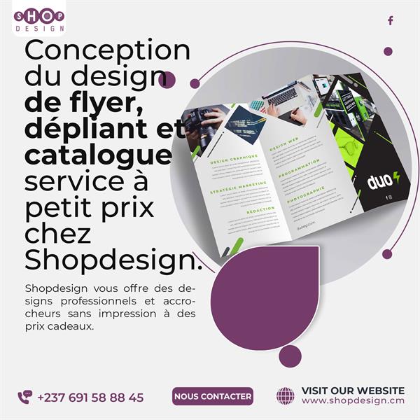 Conception Du Design De Flyer, Dépliant, Et Catalogue Produit À Petit Prix Chez Shopdesign 