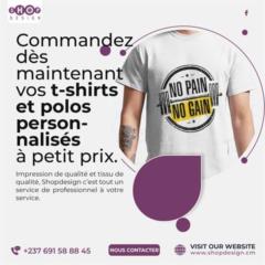 Commandez Dès Maintenant Vos T-Shirts Et Polos Personnalisées À Petit Prix Chez Shopdesign,, Douala, Cameroon Real Estate