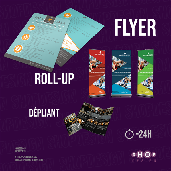 Concevez Votre Design De Flyers, Brochure Dépliant Et Roll Up En Moins De 24H 