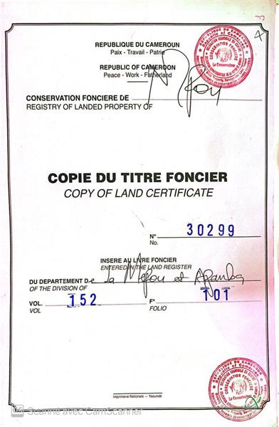A Vendre :  Terrain Titre A Elat Yaounde 