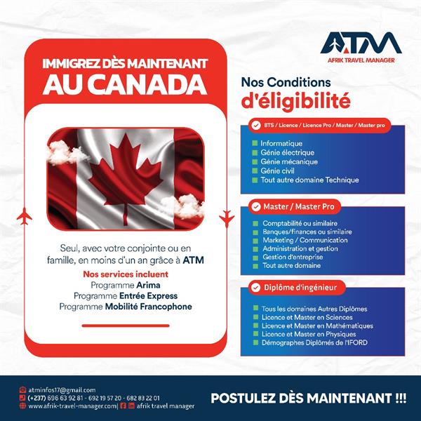 Dvenez Résident Permanent Au Canada Avec L'agence Atm 