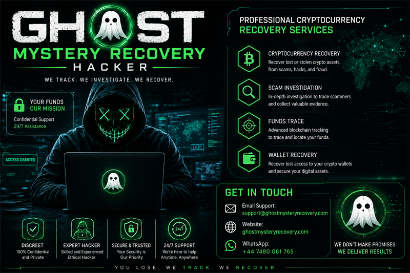 Professional Cryptocurrency Recovery Service: Visit Ghost Mystery Recovery Hacker 